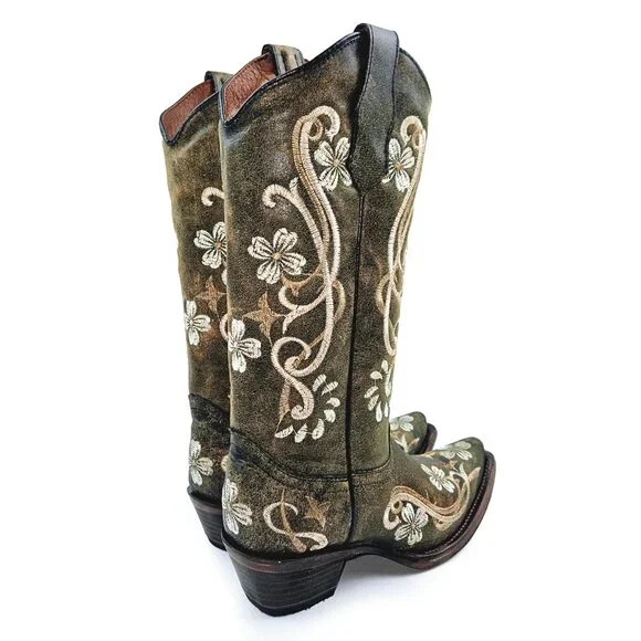 Circle G by Corral L5175 Floral Embroidered Boots - Picture 4 of 11
